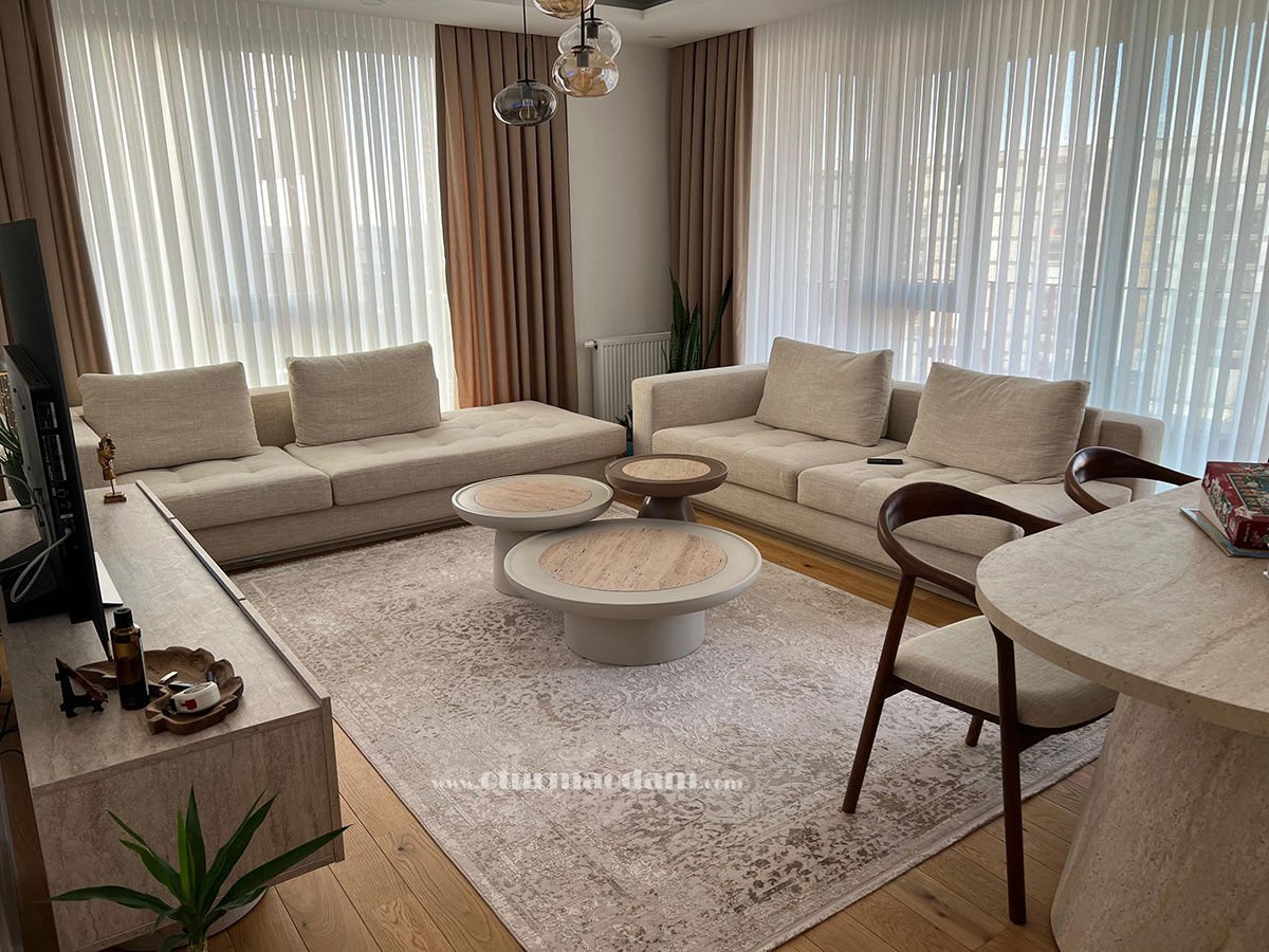 Krem Mantar Sehpa Seti Küçükçekmece Teslimatımız