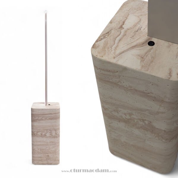 Traverten Ayaklı Ayna