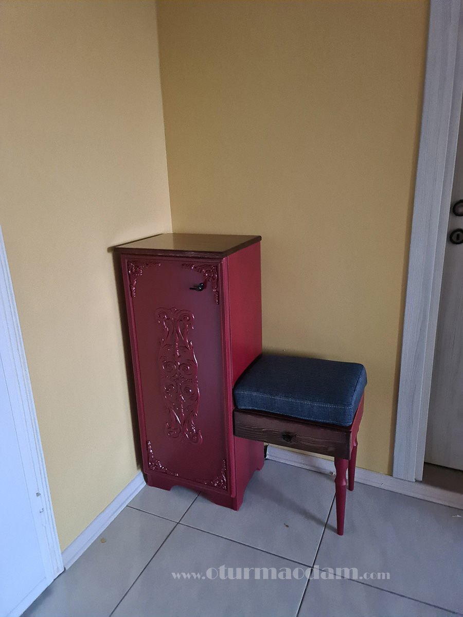 Kırmızı Puflu Ayakkabılık Mudanya Teslimatımız
