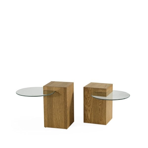 Meşe Prizma İkili Sehpa