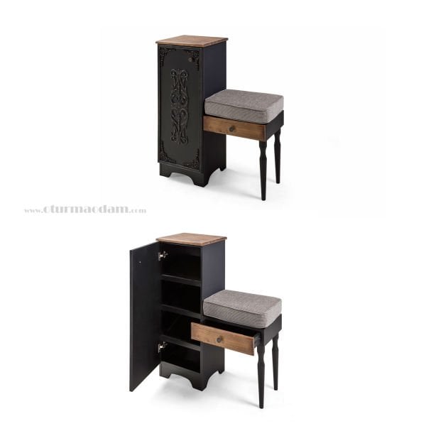 Siyah Puflu Ayakkabılık