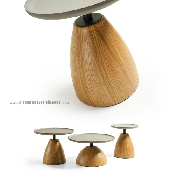 Meşe Mantar Sehpa Seti