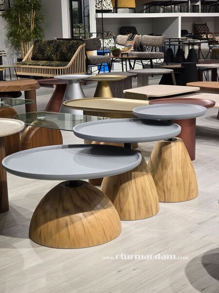 Meşe Mantar Sehpa Seti