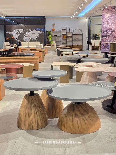 Meşe Mantar Sehpa Seti