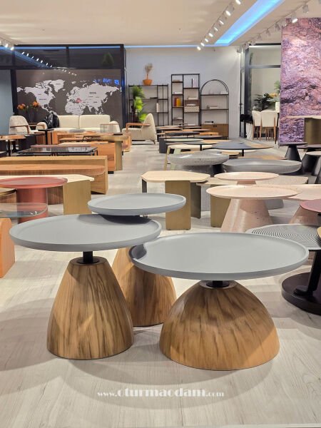 Meşe Mantar Sehpa Seti