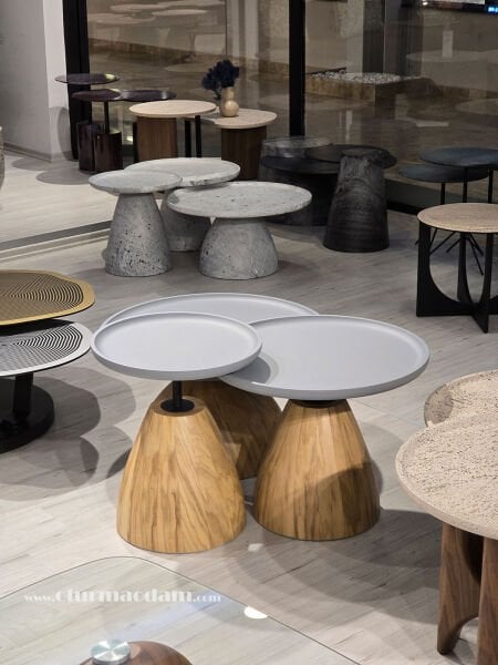 Meşe Mantar Sehpa Seti