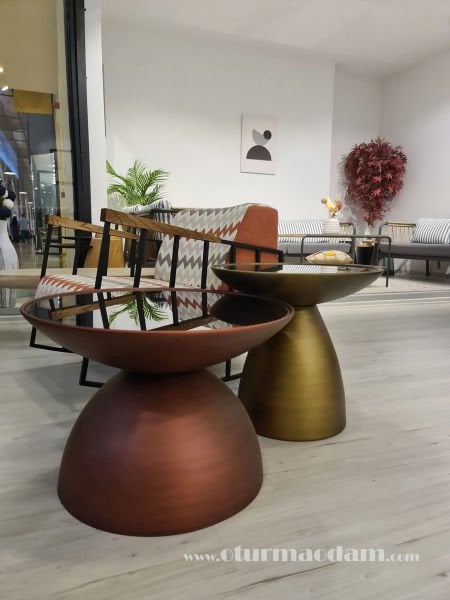 Bakır Pirinç Mantar Sehpa