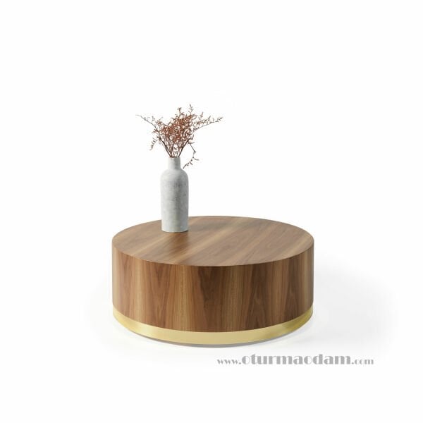 Ceviz Silindir Sehpa