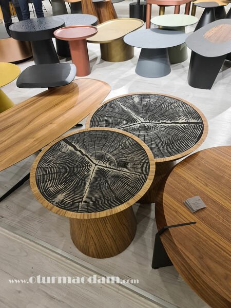 Meşe Mantar İkili Sehpa