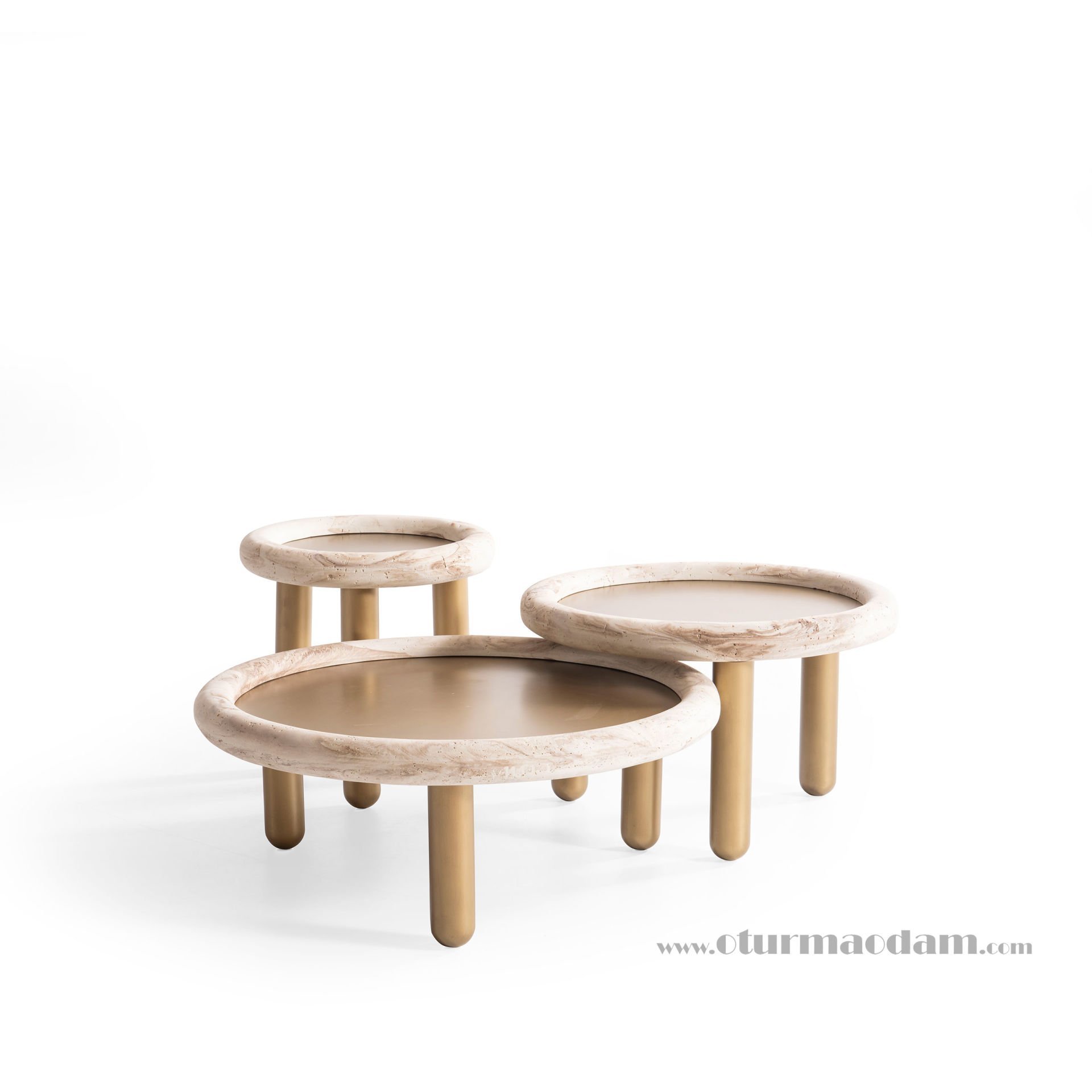 Traverten Pirinç Sehpa