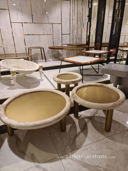 Traverten Pirinç Sehpa