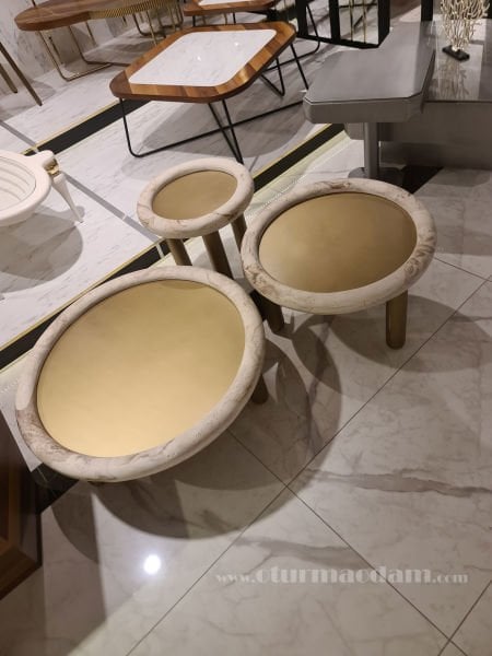 Traverten Pirinç Sehpa