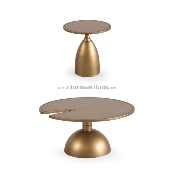 Pirinç İkili Mantar Sehpa