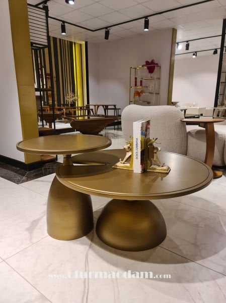 Pirinç İkili Mantar Sehpa