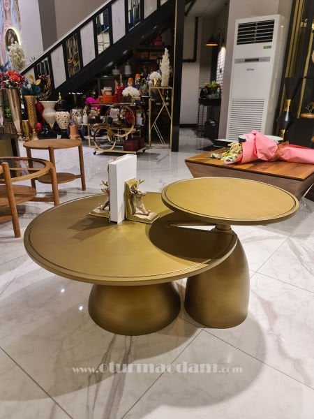 Pirinç İkili Mantar Sehpa