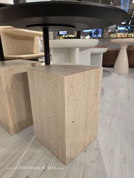 Traverten İkili Sehpa