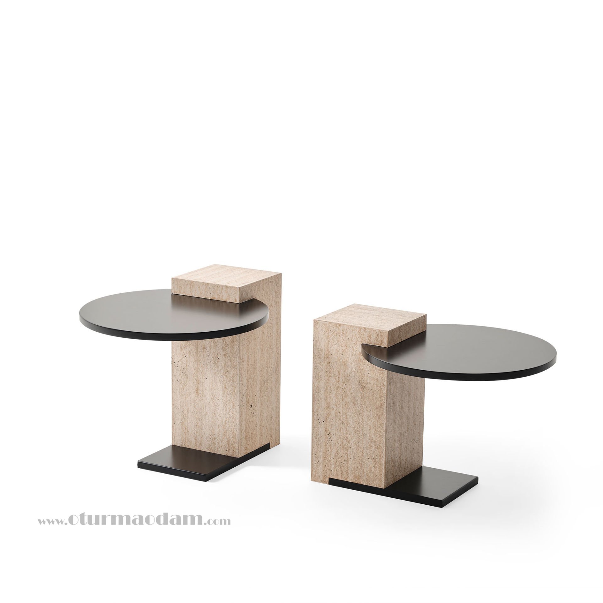 Traverten Prizma Sehpa