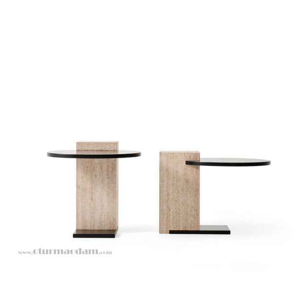 Traverten Prizma Sehpa