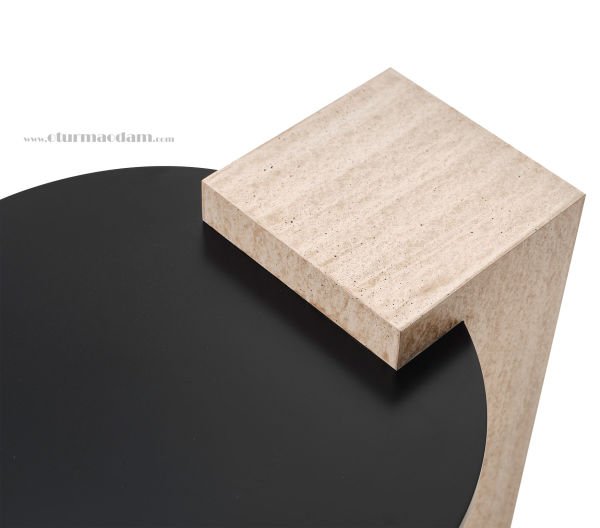 Traverten Prizma Sehpa