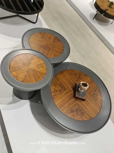 Krem Mantar Sehpa Seti