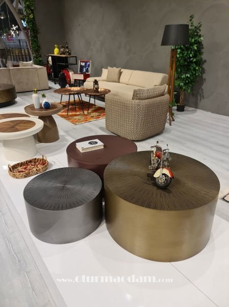 Üç Renk Silindir Sehpa