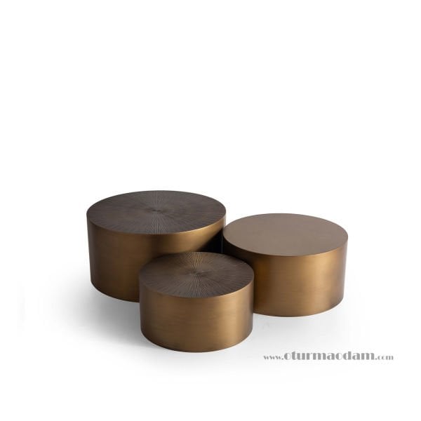 Üç Renk Silindir Sehpa