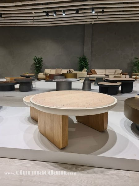 Meşe Traverten Sehpa