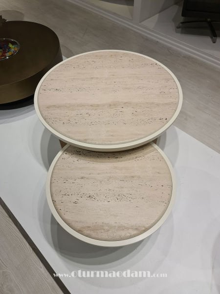 Meşe Traverten Sehpa