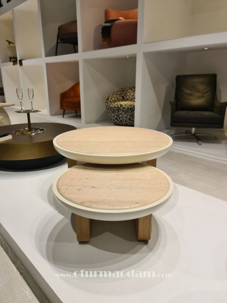 Meşe Traverten Sehpa