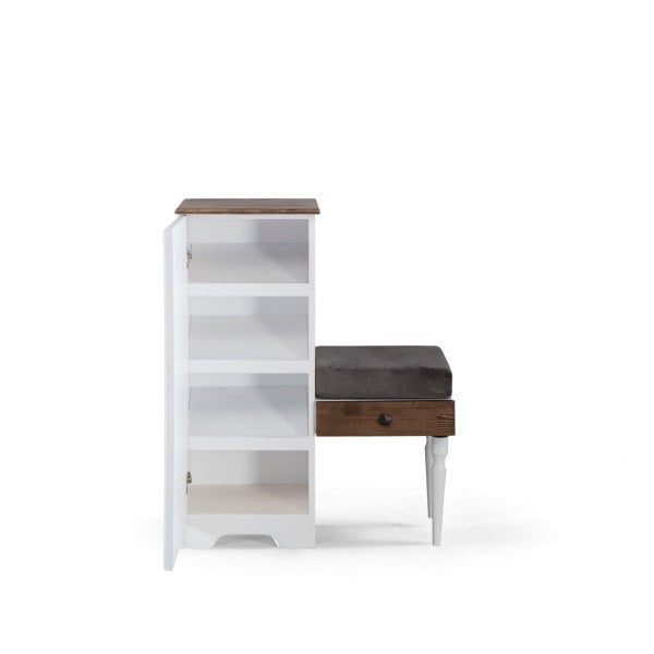 Beyaz Puflu Ayakkabılık