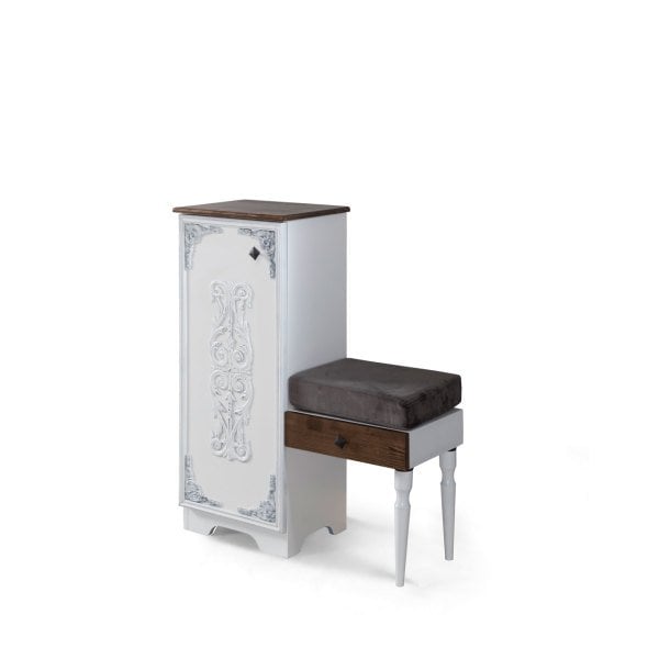 Beyaz Puflu Ayakkabılık