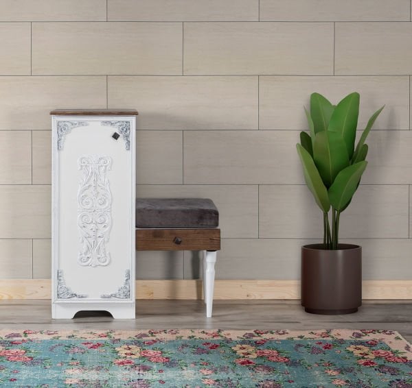 Beyaz Puflu Ayakkabılık