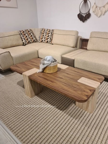 Traverten Ceviz Sehpa