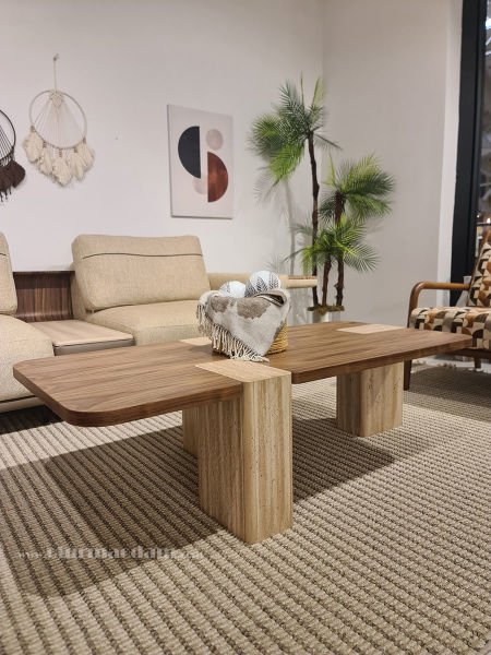 Traverten Ceviz Sehpa