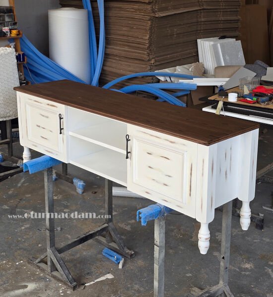 Beyaz Misket Tv Sehpası