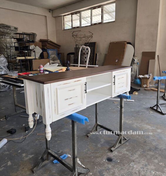 Beyaz Misket Tv Sehpası