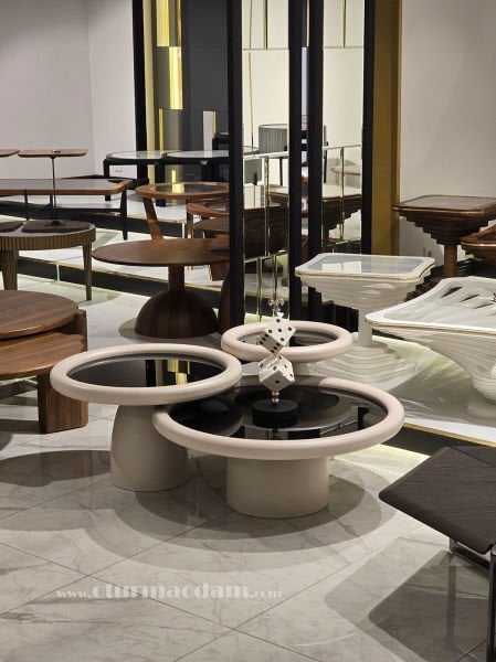 Ekru Mantar Sehpa Seti