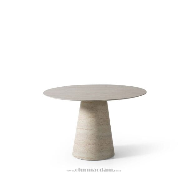 Traverten Yuvarlak Masa