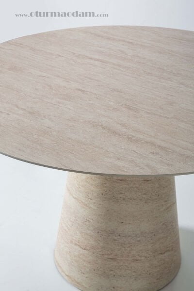 Traverten Yuvarlak Masa