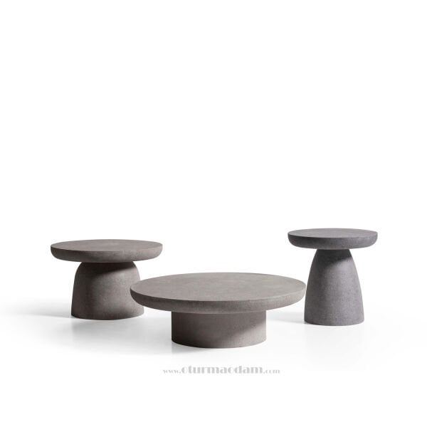 Beton Mantar 3'lü Sehpa