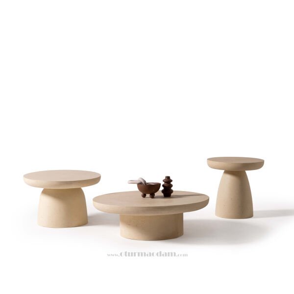 Beton Mantar 3'lü Sehpa