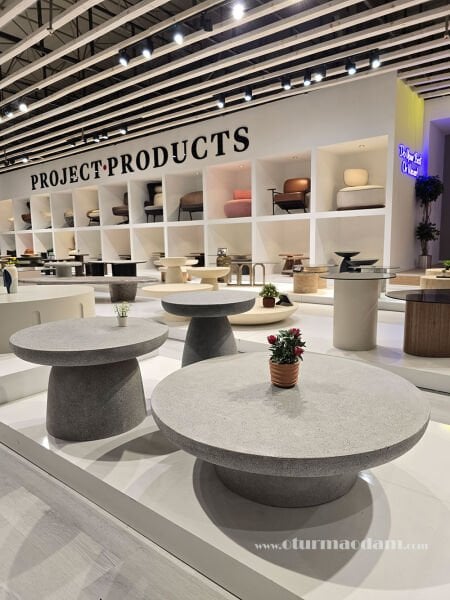 Beton Mantar 3'lü Sehpa