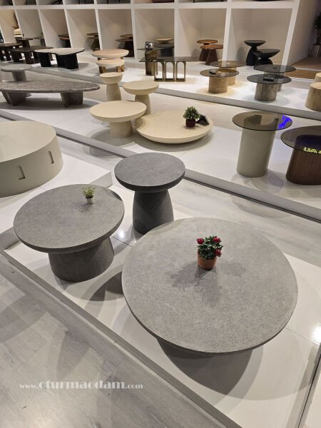 Beton Mantar 3'lü Sehpa