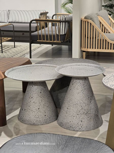 Gri Mantar Sehpa Seti