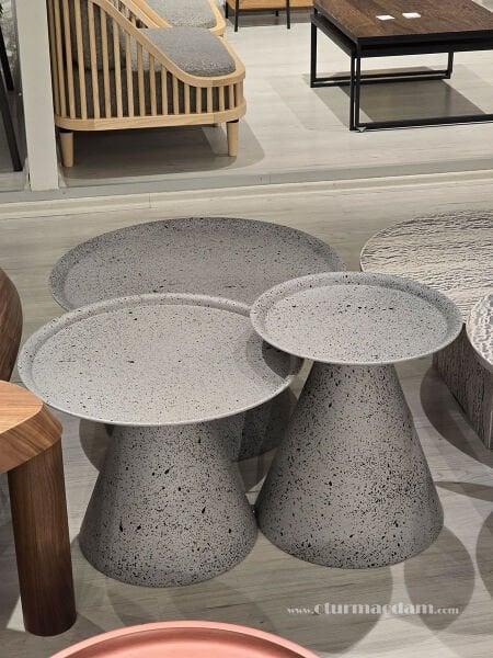 Gri Mantar Sehpa Seti