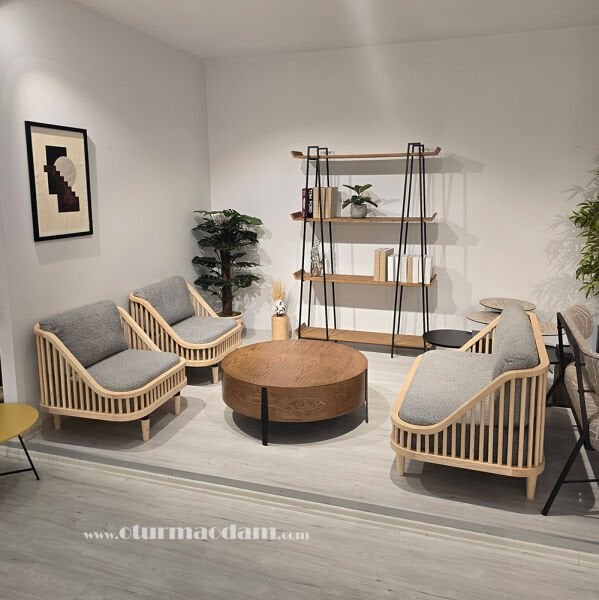 Meşe Silindir Orta Sehpa