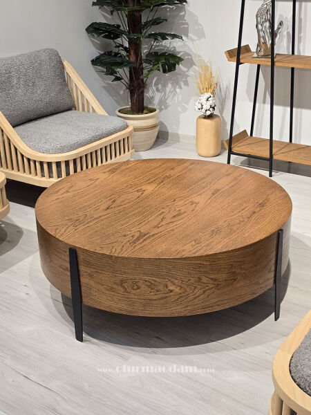 Meşe Silindir Orta Sehpa