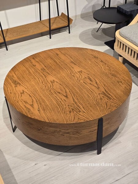 Meşe Silindir Orta Sehpa