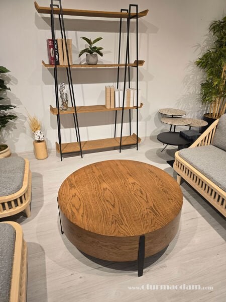 Meşe Silindir Orta Sehpa