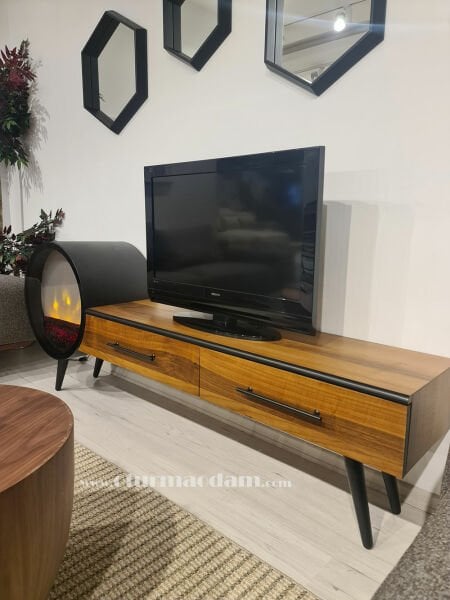 Yuvarlak Şömineli Tv Sehpası